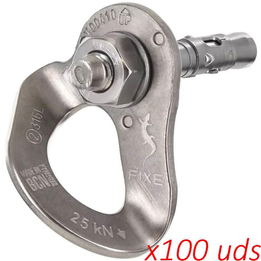 Plaqueta Fixe 1 inox 316L M10 Pack + Parabolt 316L M10x70mm Pack 100 uni.