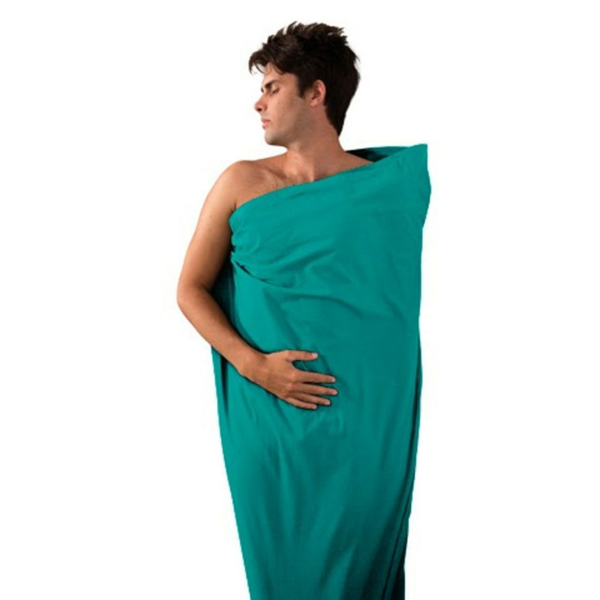 Saco sábana algodón traveller rect. azul turquesa