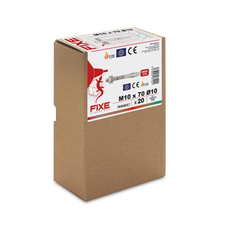 Parabolt 316L M10x70mm Pack 20uni.