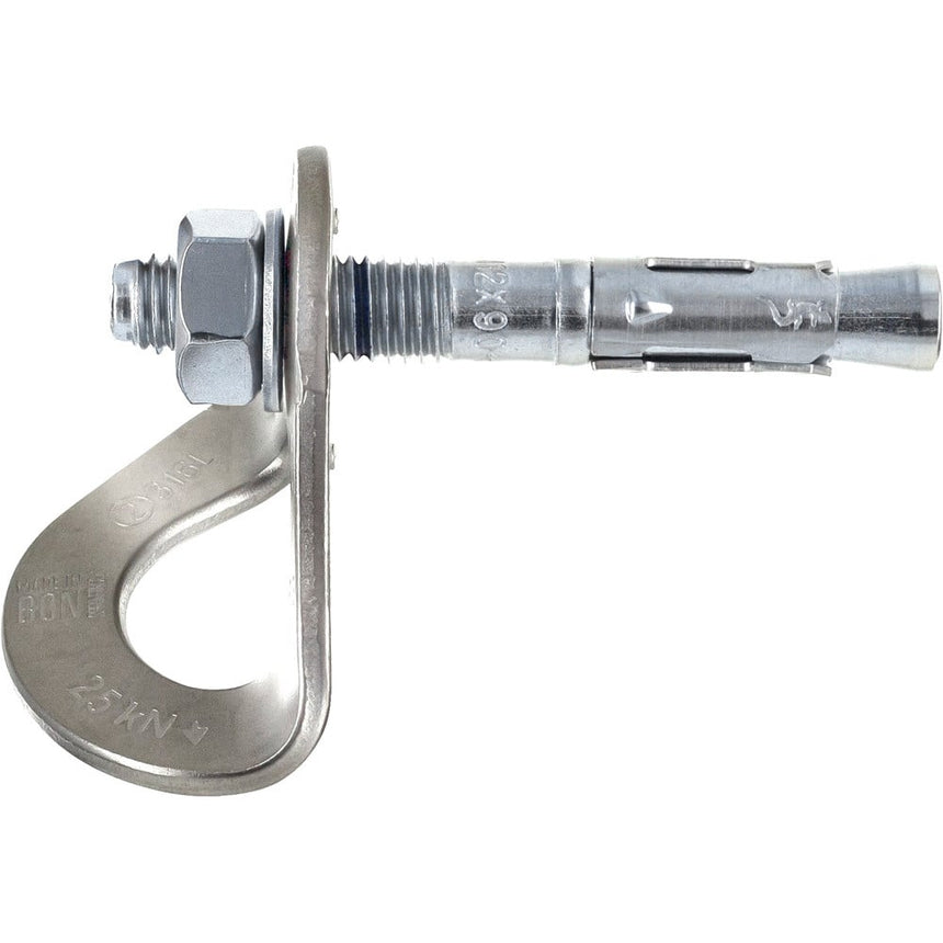 Plaqueta Fixe1 inox 316L M12 + Parabolt 316L M12x90mm Pack 20 uni.