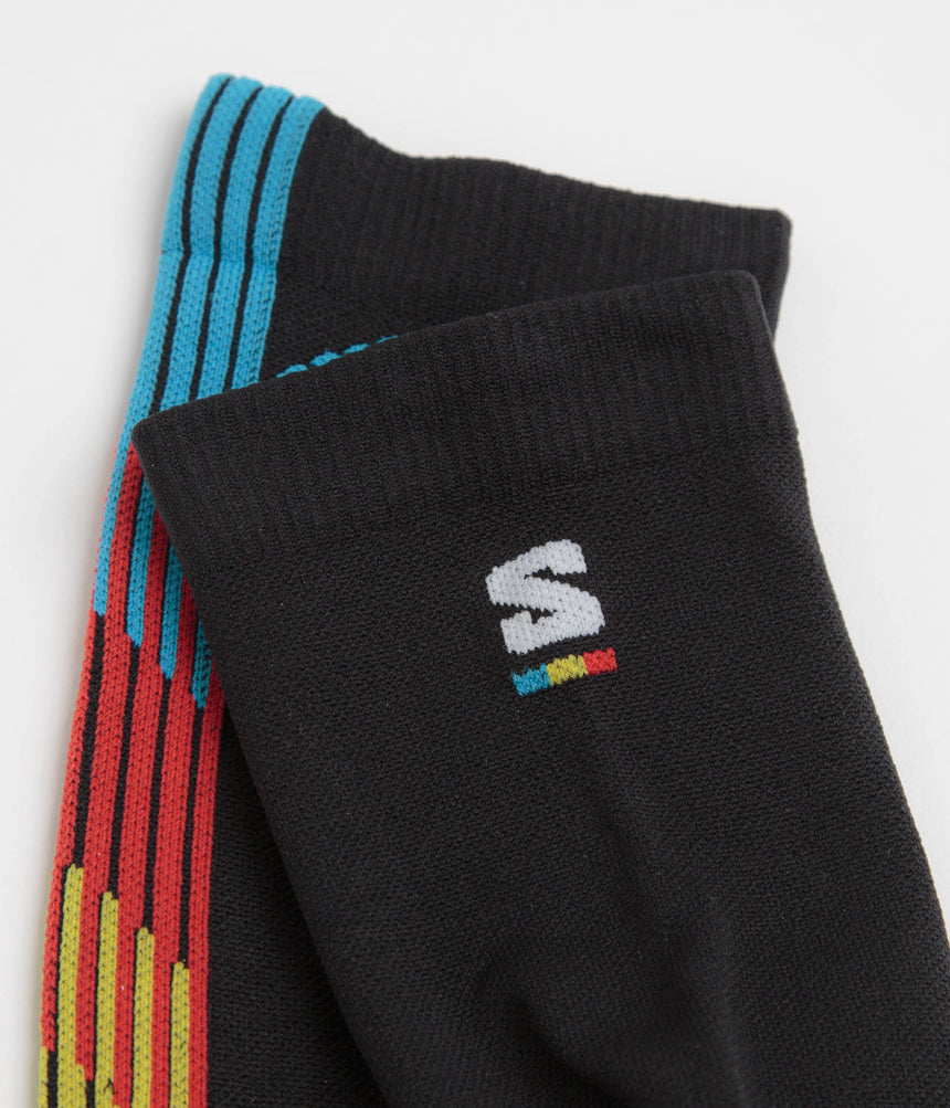 CALCETINES PULSE RACE FLAG CREW BLACK