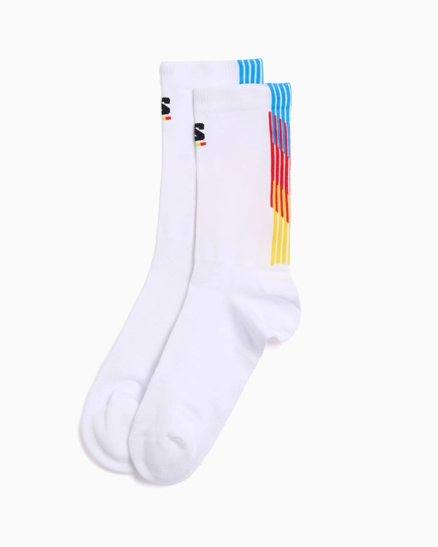 CALCETINES PULSE RACE FLAG CREW WHITE